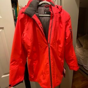 Spyder women’s Entice hot pink ski coat with hood